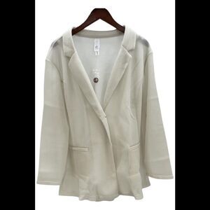 WynneCollection Mesh Blazer Canvas Ivory - Regular